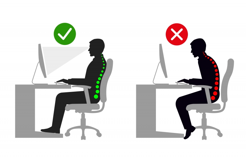 illustration position de travaille 